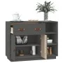 Aparador de madera maciza de pino gris 98,5x40x75 cm de vidaXL, Aparadores - Ref: Foro24-820139, Precio: 181,17 €, Descuento: %