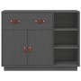 Aparador de madera maciza de pino gris 98,5x40x75 cm de vidaXL, Aparadores - Ref: Foro24-820139, Precio: 184,14 €, Descuento: %