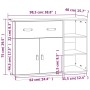 Aparador de madera maciza de pino gris 98,5x40x75 cm de vidaXL, Aparadores - Ref: Foro24-820139, Precio: 184,14 €, Descuento: %