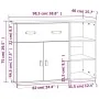 Aparador de madera maciza de pino gris 98,5x40x75 cm de vidaXL, Aparadores - Ref: Foro24-820139, Precio: 181,17 €, Descuento: %