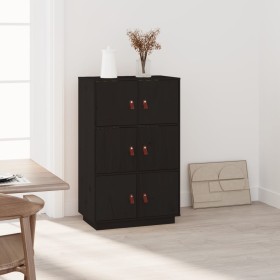 Aparador de madera maciza de pino negro 67x40x108,5 cm de vidaXL, Aparadores - Ref: Foro24-820176, Precio: 152,94 €, Descuent...