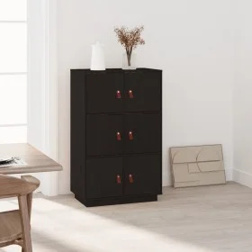 Aparador de madera maciza de pino negro 67x40x108,5 cm de vidaXL, Aparadores - Ref: Foro24-820176, Precio: 151,00 €, Descuent...