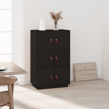 Aparador de madera maciza de pino negro 67x40x108,5 cm de vidaXL, Aparadores - Ref: Foro24-820176, Precio: 152,94 €, Descuent...