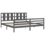 Estructura de cama con cabecero madera maciza gris 200x200 cm de vidaXL, Camas y somieres - Ref: Foro24-3194138, Precio: 181,...