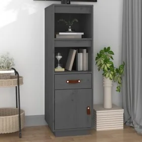 Aparador alto de madera maciza de pino gris 34x40x108,5 cm de vidaXL, Aparadores - Ref: Foro24-820154, Precio: 95,14 €, Descu...