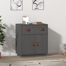 Aparador de madera maciza de pino gris 65,5x40x75 cm de vidaXL, Aparadores - Ref: Foro24-820129, Precio: 96,26 €, Descuento: %