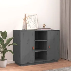 Aparador de madera maciza de pino gris 100x40x75 cm de vidaXL, Aparadores - Ref: Foro24-820134, Precio: 155,45 €, Descuento: %