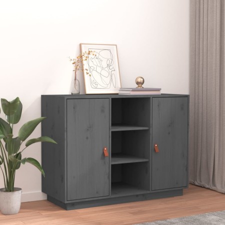 Aparador de madera maciza de pino gris 100x40x75 cm de vidaXL, Aparadores - Ref: Foro24-820134, Precio: 158,01 €, Descuento: %