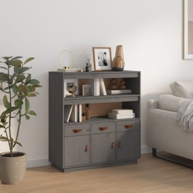 Aparador alto madera maciza de pino gris 100x40x108,5 cm de vidaXL, Aparadores - Ref: Foro24-820164, Precio: 193,95 €, Descue...