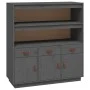 Aparador alto madera maciza de pino gris 100x40x108,5 cm de vidaXL, Aparadores - Ref: Foro24-820164, Precio: 191,48 €, Descue...