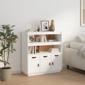 Aparador alto madera maciza de pino blanco 100x40x108,5 cm de vidaXL, Aparadores - Ref: Foro24-820163, Precio: 157,42 €, Desc...