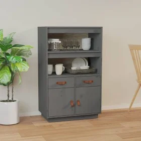 Aparador de madera maciza de pino gris 67x40x108,5 cm de vidaXL, Aparadores - Ref: Foro24-820159, Precio: 146,10 €, Descuento: %