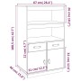 Aparador de madera maciza de pino gris 67x40x108,5 cm de vidaXL, Aparadores - Ref: Foro24-820159, Precio: 148,00 €, Descuento: %
