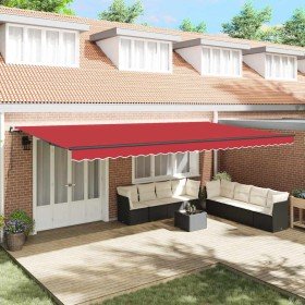 Toldo Retráctil Manual Rojo 600 x 300 cm Poliéster y Acero en Toldos | Comprar online en Foru.es