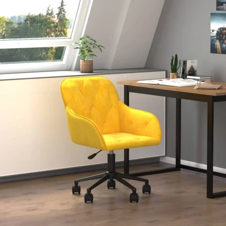 Silla de oficina giratoria de terciopelo amarillo de vidaXL, Sillas de oficina - Ref: Foro24-344874, Precio: 79,27 €, Descuen...