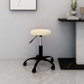 Silla de oficina giratoria de terciopelo crema en Sillas de oficina | Comprar online en Foru.es
