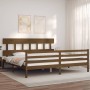 Estructura cama y cabecero madera maciza marrón miel 200x200 cm de vidaXL, Camas y somieres - Ref: Foro24-3195179, Precio: 17...