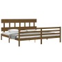 Estructura cama y cabecero madera maciza marrón miel 200x200 cm de vidaXL, Camas y somieres - Ref: Foro24-3195179, Precio: 17...