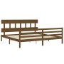 Estructura cama y cabecero madera maciza marrón miel 200x200 cm de vidaXL, Camas y somieres - Ref: Foro24-3195179, Precio: 17...