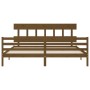 Estructura cama y cabecero madera maciza marrón miel 200x200 cm de vidaXL, Camas y somieres - Ref: Foro24-3195179, Precio: 17...