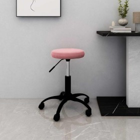 Silla de oficina giratoria de terciopelo rosa en Sillas de oficina | Comprar online en Foru.es