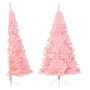 Medio árbol de Navidad artificial con soporte PVC rosa 240 cm de vidaXL, Arboles de navidad - Ref: Foro24-344674, Precio: 65,...
