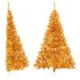 Medio árbol de Navidad artificial con soporte PET dorado 180 cm de vidaXL, Arboles de navidad - Ref: Foro24-344692, Precio: 1...