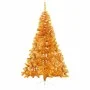 Medio árbol de Navidad artificial con soporte PET dorado 180 cm de vidaXL, Arboles de navidad - Ref: Foro24-344692, Precio: 1...