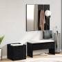 Conjunto de muebles de recibidor 5 pcs Roble Negro y Plata en Bancos para recibidores y almacenamiento | Comprar online en Foru.