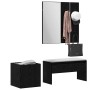 Conjunto de muebles de recibidor 5 pcs Roble Negro y Plata en Bancos para recibidores y almacenamiento | Comprar online en Foru.