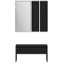 Conjunto de muebles de recibidor 5 pcs Roble Negro y Plata en Bancos para recibidores y almacenamiento | Comprar online en Foru.