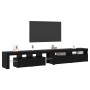 Gabinete de TV 3 pcs Roble Negro 260 x 37 x 40 cm en Muebles TV | Comprar online en Foru.es