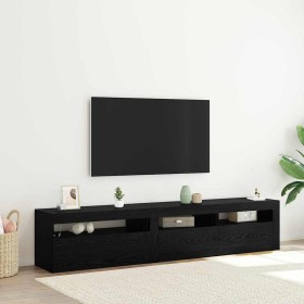 Gabinete de TV 2 pcs Roble Negro 195 x 35 x 40 cm en Muebles TV | Comprar online en Foru.es