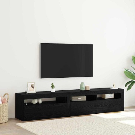 Gabinete de TV 2 pcs Roble Negro 195 x 35 x 40 cm en Muebles TV | Comprar online en Foru.es