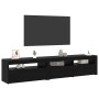 Gabinete de TV 2 pcs Roble Negro 195 x 35 x 40 cm en Muebles TV | Comprar online en Foru.es