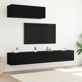 Conjunto de mueble de TV 3 pcs Roble Negro Madera de ingeniería en Muebles TV | Comprar online en Foru.es