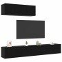 Conjunto de mueble de TV 3 pcs Roble Negro Madera de ingeniería en Muebles TV | Comprar online en Foru.es