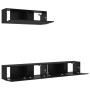 Conjunto de mueble de TV 3 pcs Roble Negro Madera de ingeniería en Muebles TV | Comprar online en Foru.es