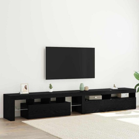 Gabinete de TV 2 pcs Roble Negro 260 x 37 x 40 cm en Muebles TV | Comprar online en Foru.es