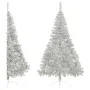 Medio árbol de Navidad artificial y soporte PVC plateado 240 cm de vidaXL, Arboles de navidad - Ref: Foro24-344699, Precio: 6...