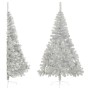 Medio árbol de Navidad artificial y soporte PVC plateado 240 cm de vidaXL, Arboles de navidad - Ref: Foro24-344699, Precio: 6...