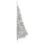 Medio árbol de Navidad artificial y soporte PVC plateado 240 cm de vidaXL, Arboles de navidad - Ref: Foro24-344699, Precio: 6...