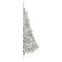 Medio árbol de Navidad artificial y soporte PVC plateado 240 cm de vidaXL, Arboles de navidad - Ref: Foro24-344699, Precio: 6...