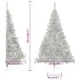 Medio árbol de Navidad artificial y soporte PVC plateado 240 cm de vidaXL, Arboles de navidad - Ref: Foro24-344699, Precio: 6...