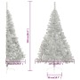 Medio árbol de Navidad artificial y soporte PVC plateado 240 cm de vidaXL, Arboles de navidad - Ref: Foro24-344699, Precio: 6...