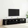 Gabinete de TV 2 pcs Roble Negro 260 x 37 x 40 cm en Muebles TV | Comprar online en Foru.es