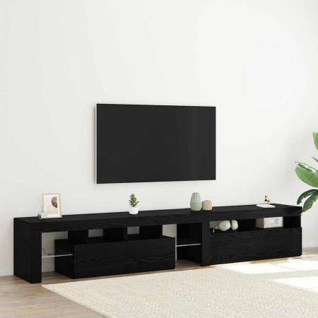 Gabinete de TV 2 pcs Roble Negro 260 x 37 x 40 cm en Muebles TV | Comprar online en Foru.es