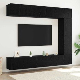 Conjunto de mueble de TV 5 pcs Roble Negro Madera de ingeniería en Muebles TV | Comprar online en Foru.es