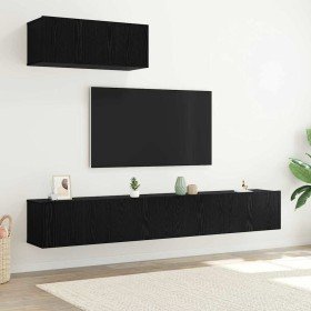 Conjunto de mueble de TV 3 pcs Roble Negro Madera de ingeniería en Muebles TV | Comprar online en Foru.es