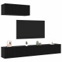 Conjunto de mueble de TV 3 pcs Roble Negro Madera de ingeniería en Muebles TV | Comprar online en Foru.es